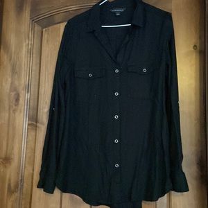 Rock and republic black button dress shirt